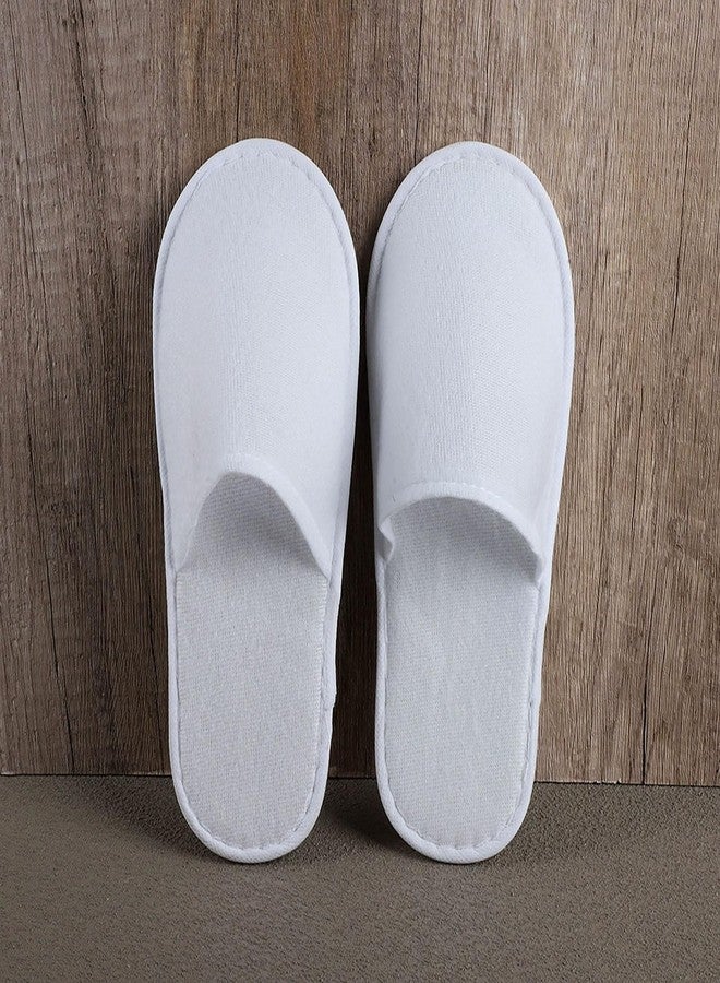 Nexboraque 30 Pairs 10.5 Inch Disposable Slipper for Guests, White Spa Slippers Bulk House Slippers Non Slip Closed Toe Travel Footwear for Hotel Guests Women Men, Medium - Image 4